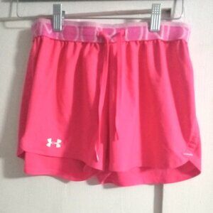 XS Under Armour Pink Shorts Women Girls Gym Running Shorts Activewear Hot Pink C